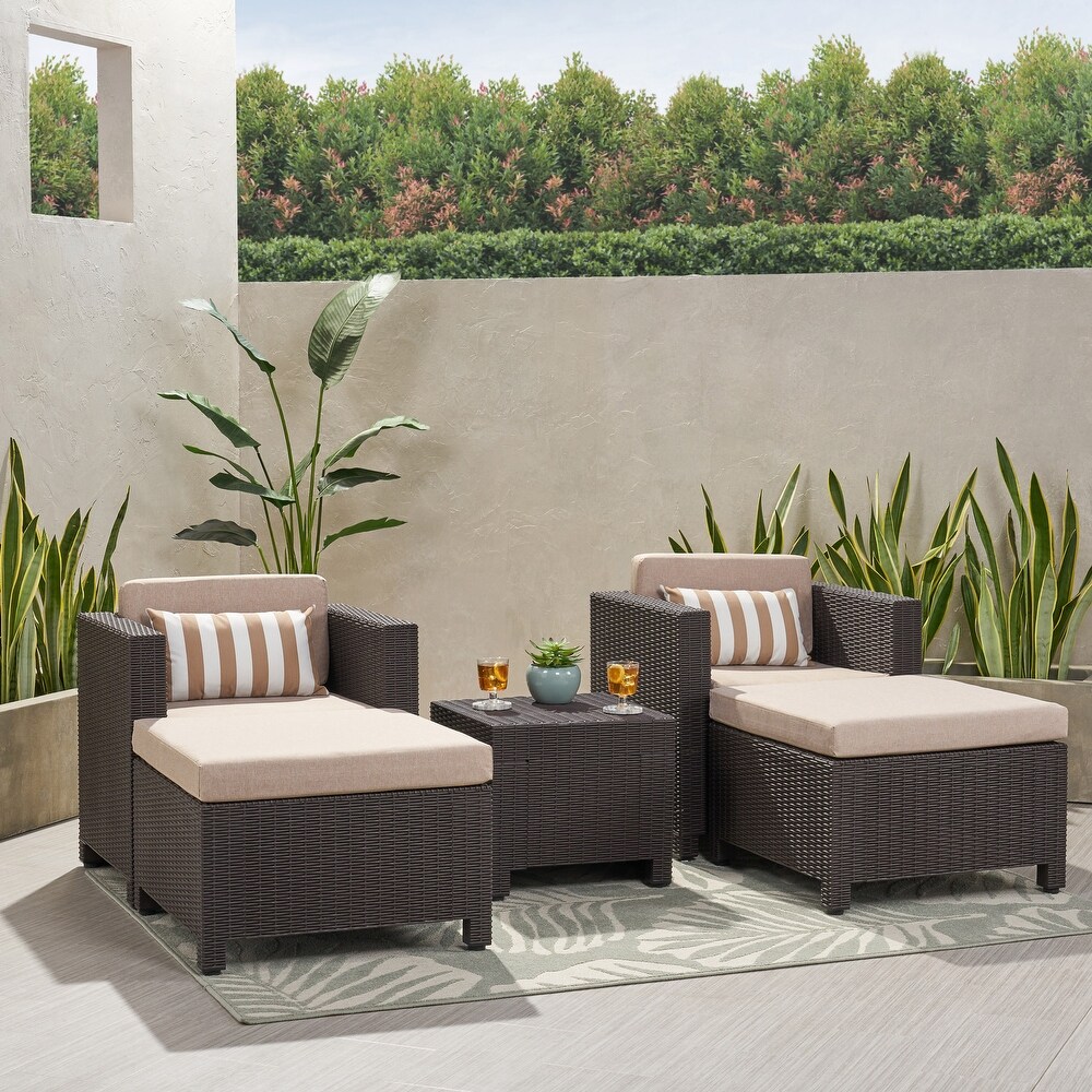 Waverly Outdoor 2 seater Faux Wicker Chat Set by Christopher Knight Home