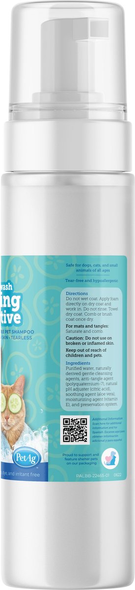 PetAg Fresh 'n Clean Soothing and Sensitive Waterless Hypoallergenic Cat Dog and Small-Pet Shampoo， 9-oz bottle