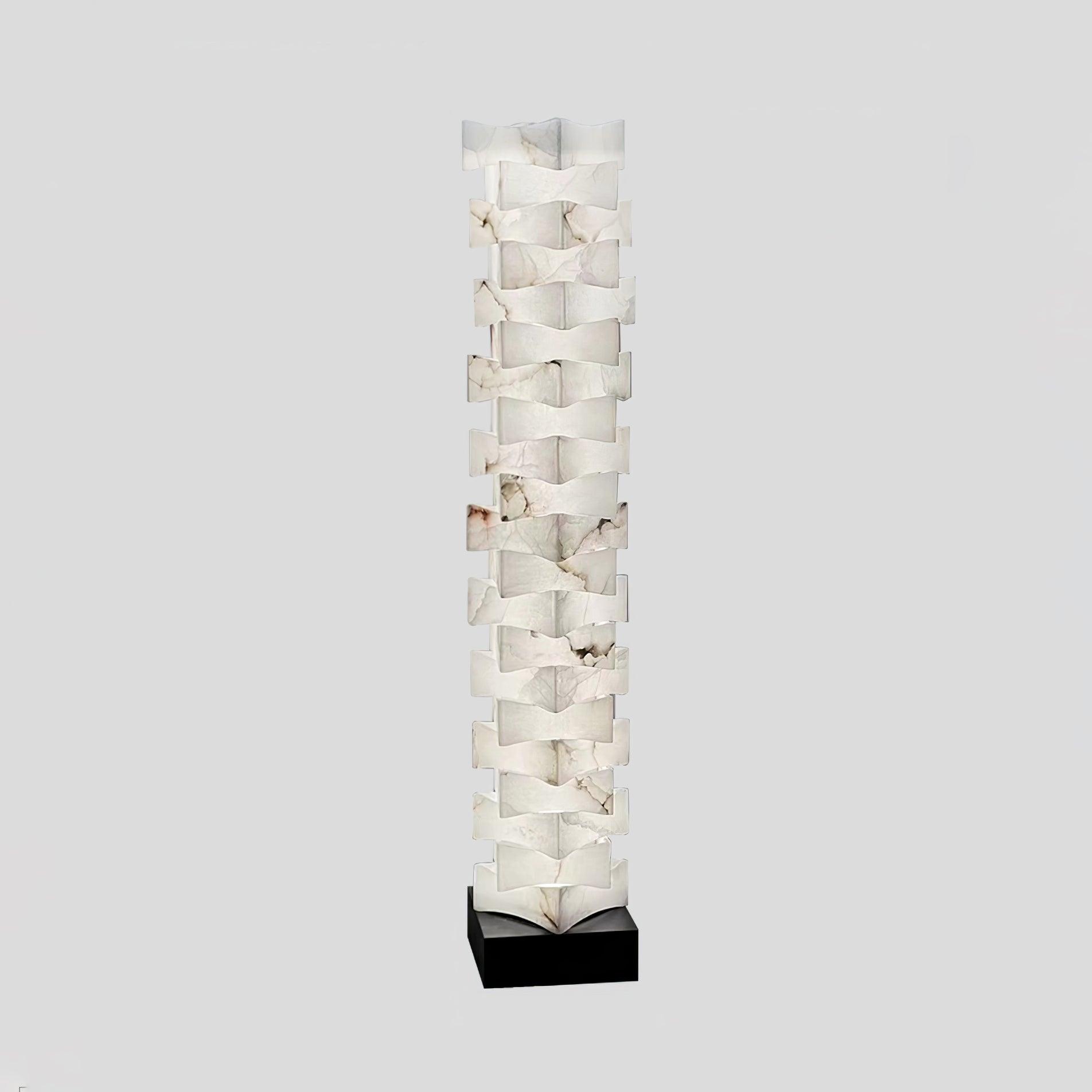 Stacked Alabaster Squares Floor Lamp