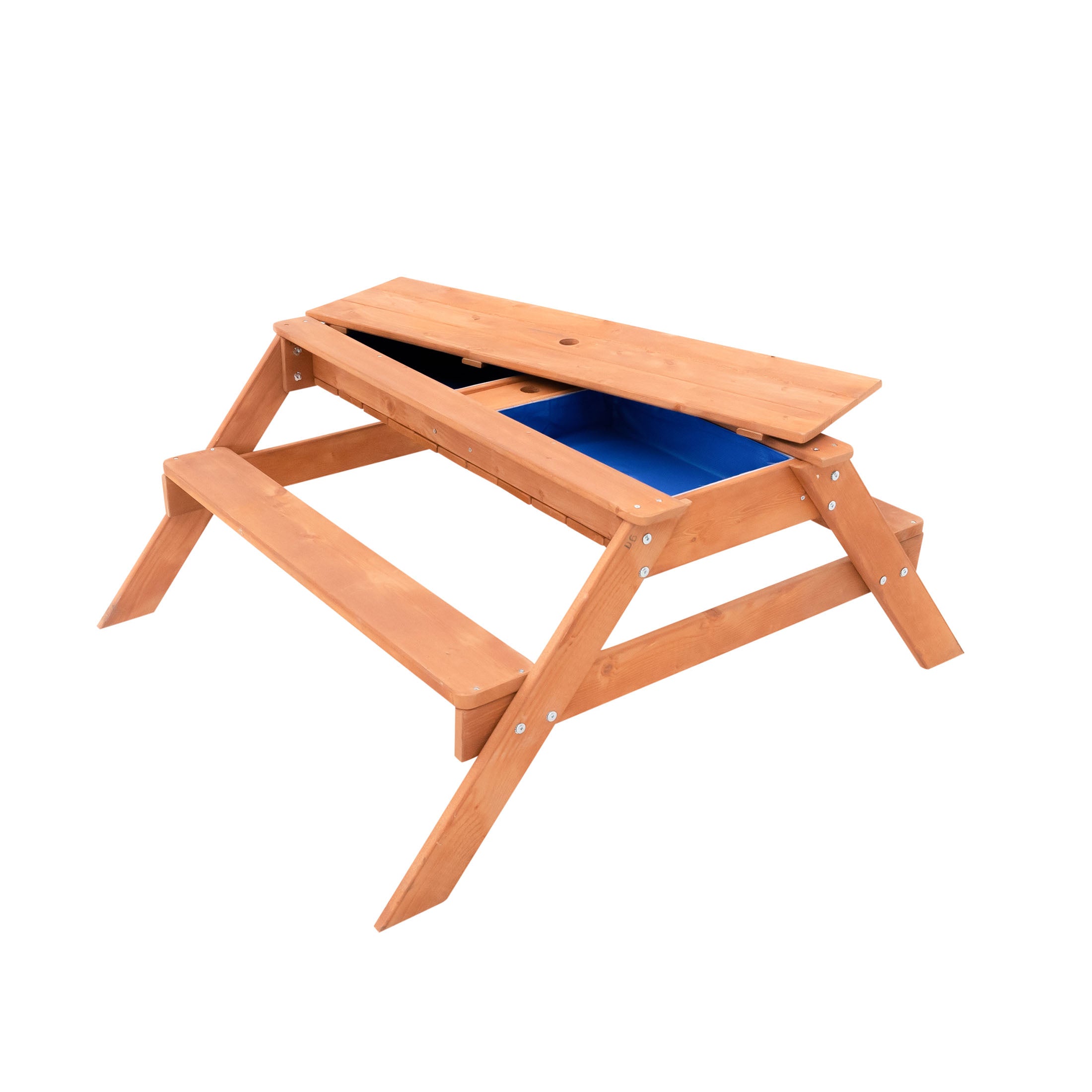 Sportspower Wooden Picnic Table with Sand Play and Water Play and Umbrella Hole (No Umbrella)