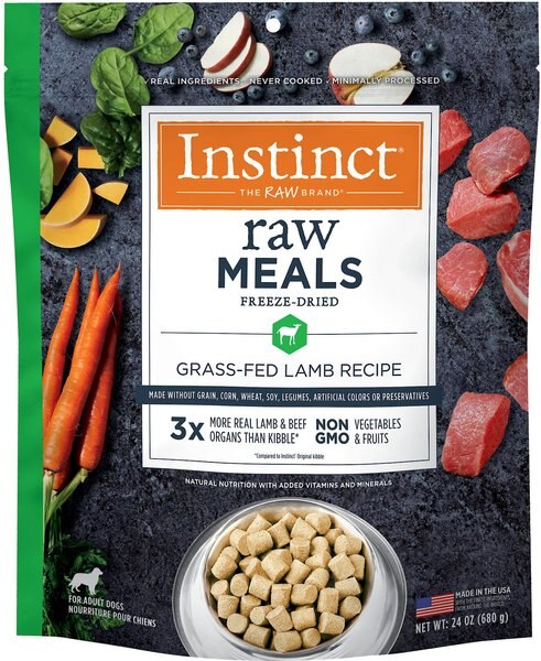 Instinct Raw Meals Grass-Fed Lamb Recipe Grain-Free Freeze-Dried Adult Dog Food