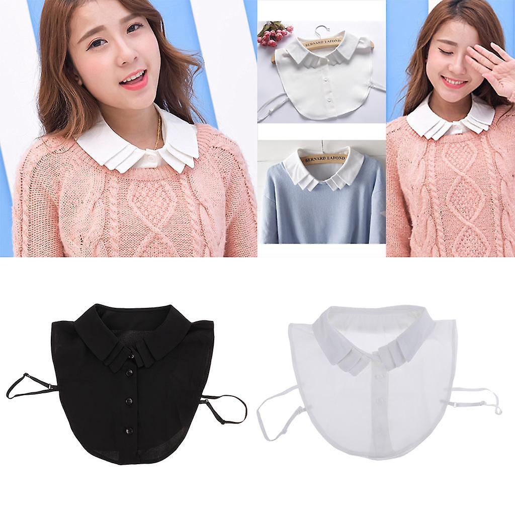 2 Pieces Vintage Multilayer Women's Fake Half Shirt Detachable Collar