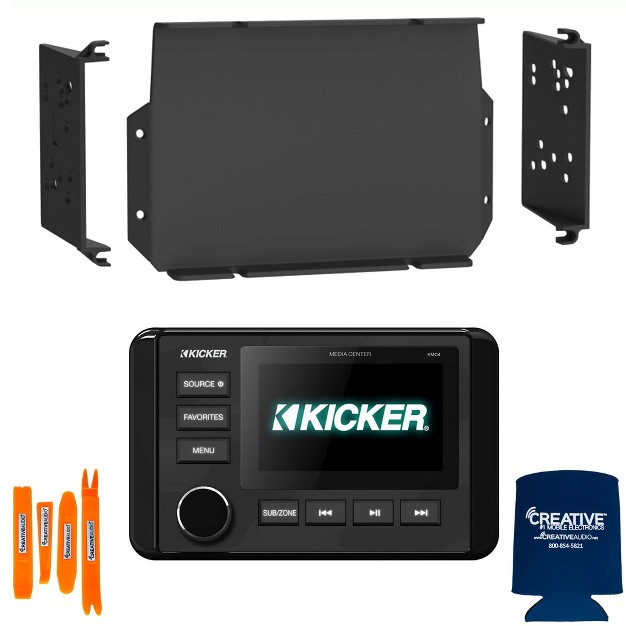 Kicker Kmc4 Waterproof Marine Radio With Mps gen02 16 20 Polaris General Dash Kit