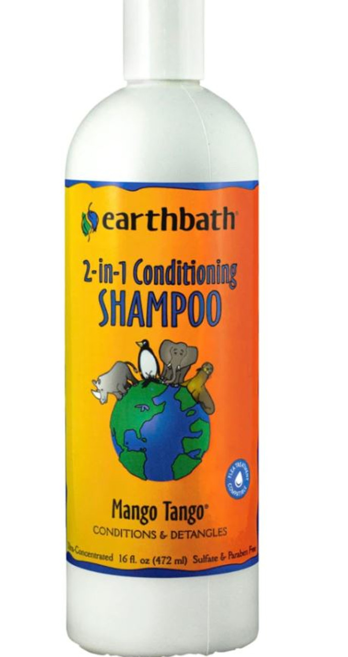 EarthBath 2-In-1 Conditioning Mango Tango Pet Shampoo， 16oz. Bottle