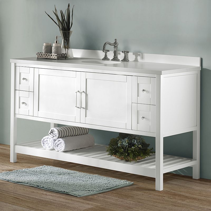 Alaterre Furniture Bennet White Vanity Cabinet