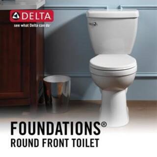 Delta Foundations 2-piece 1.28 GPF Single Flush Round Front Toilet in White C41913-WH