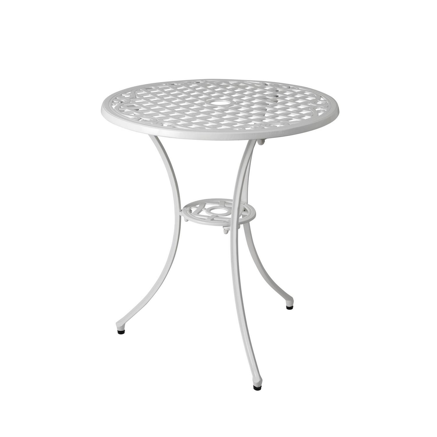 Patio Sense Palisade Aluminum Bistro Set in White