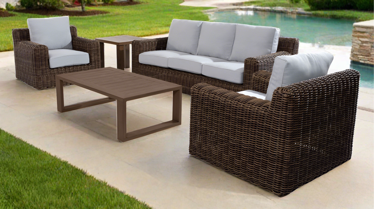 Carmel Brown 87 Outdoor Sofa with LUX Heavy Weave