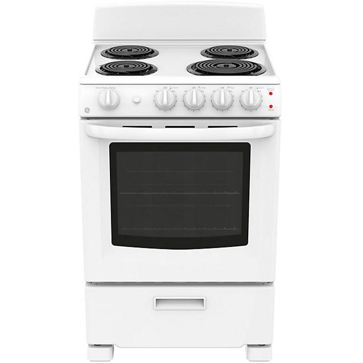 GE 24-inch Freestanding Electric Range with Sensi-Temp Technology JCAS300DMWW