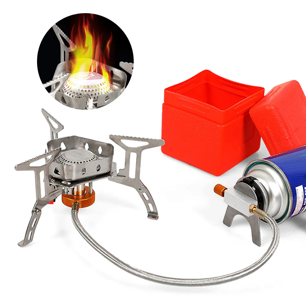 3500W Outdoor Hiking Equipment Mini Ultralight Camping Split Burner Gas Stove