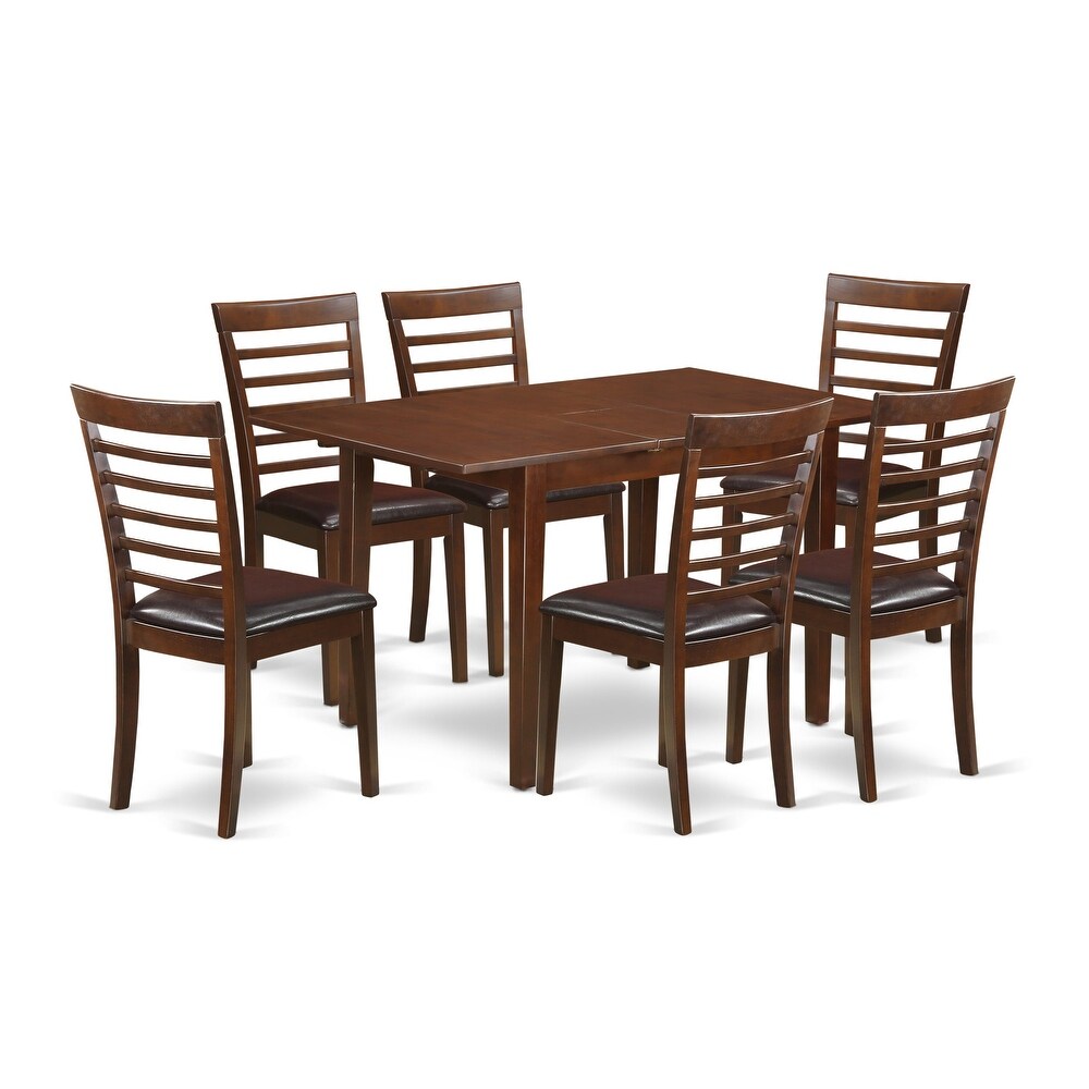 East West Furniture Kitchen Table Set Consist of a Rectangle Dining Table and Dining Chairs (Chair Seat Type Options)