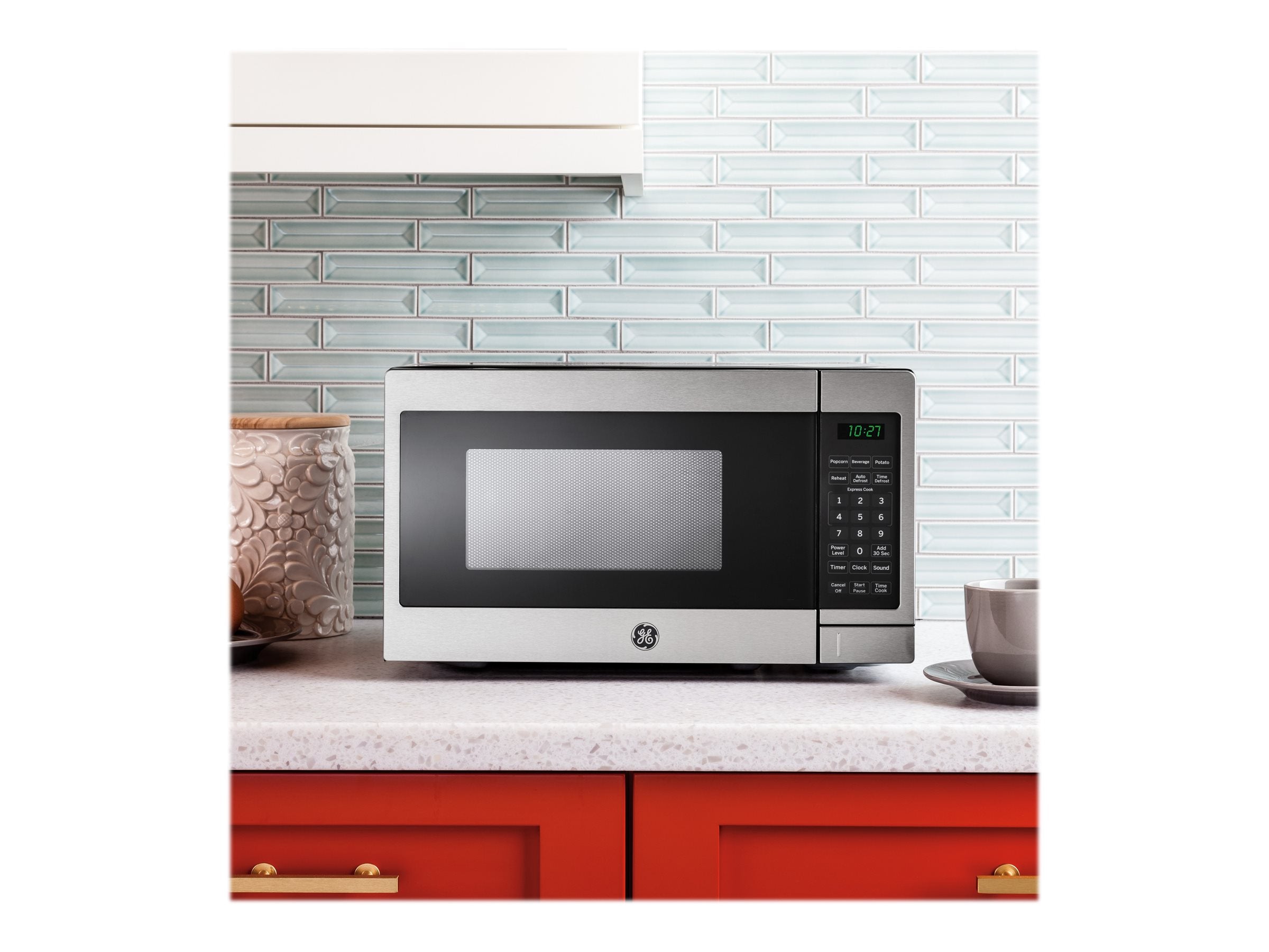 GENERAL ELECTRIC 0.7 Cu. Ft. Capacity Countertop Microwave Oven, Stainless Steel