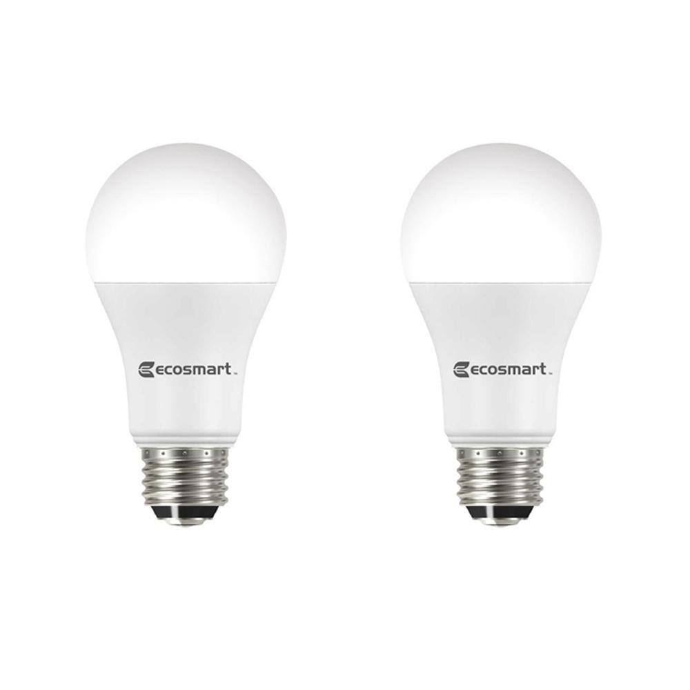 EcoSmart 4060100-Watt Equivalent A19 Energy Star 3-Way LED Light Bulb Soft White (2-Pack) A7A19A100WESP01