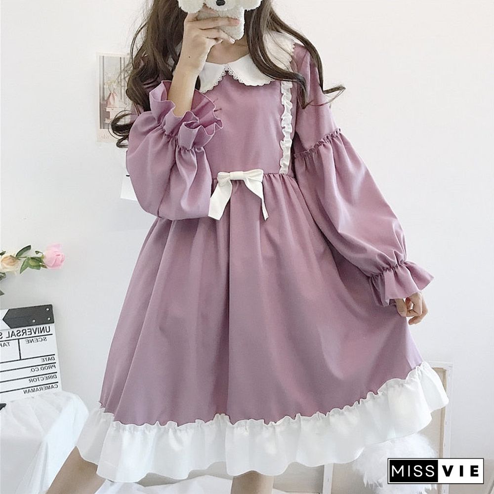 Summer lolita dress daily japanese kawaii girl victorian dress sweet cute doll collar tea party gothic lolita tea party loli cos