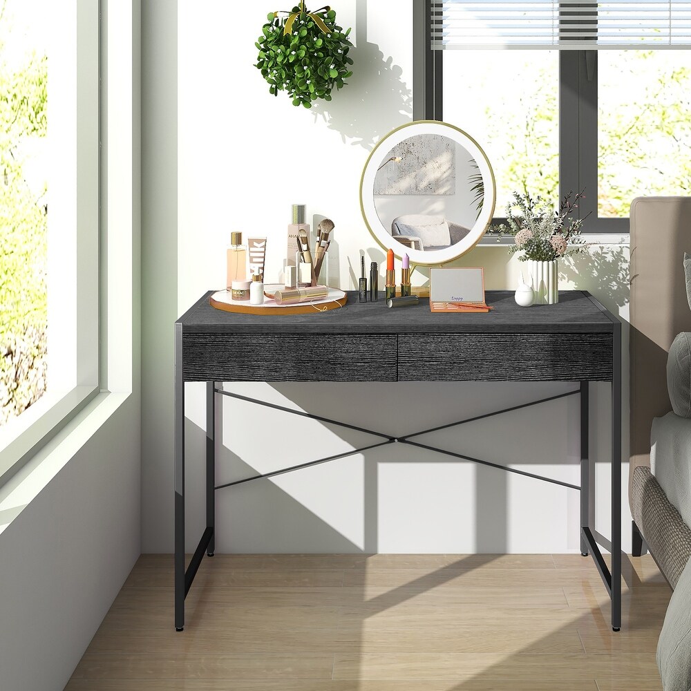Costway Computer Desk Metal Frame Study Table Home Office Workstation