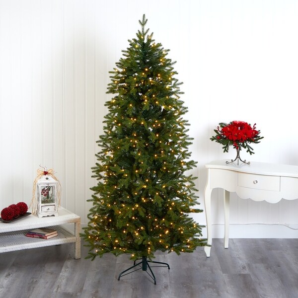 7' Belgium Fir Natural Look Christmas Tree with 500 Clear LED Lights