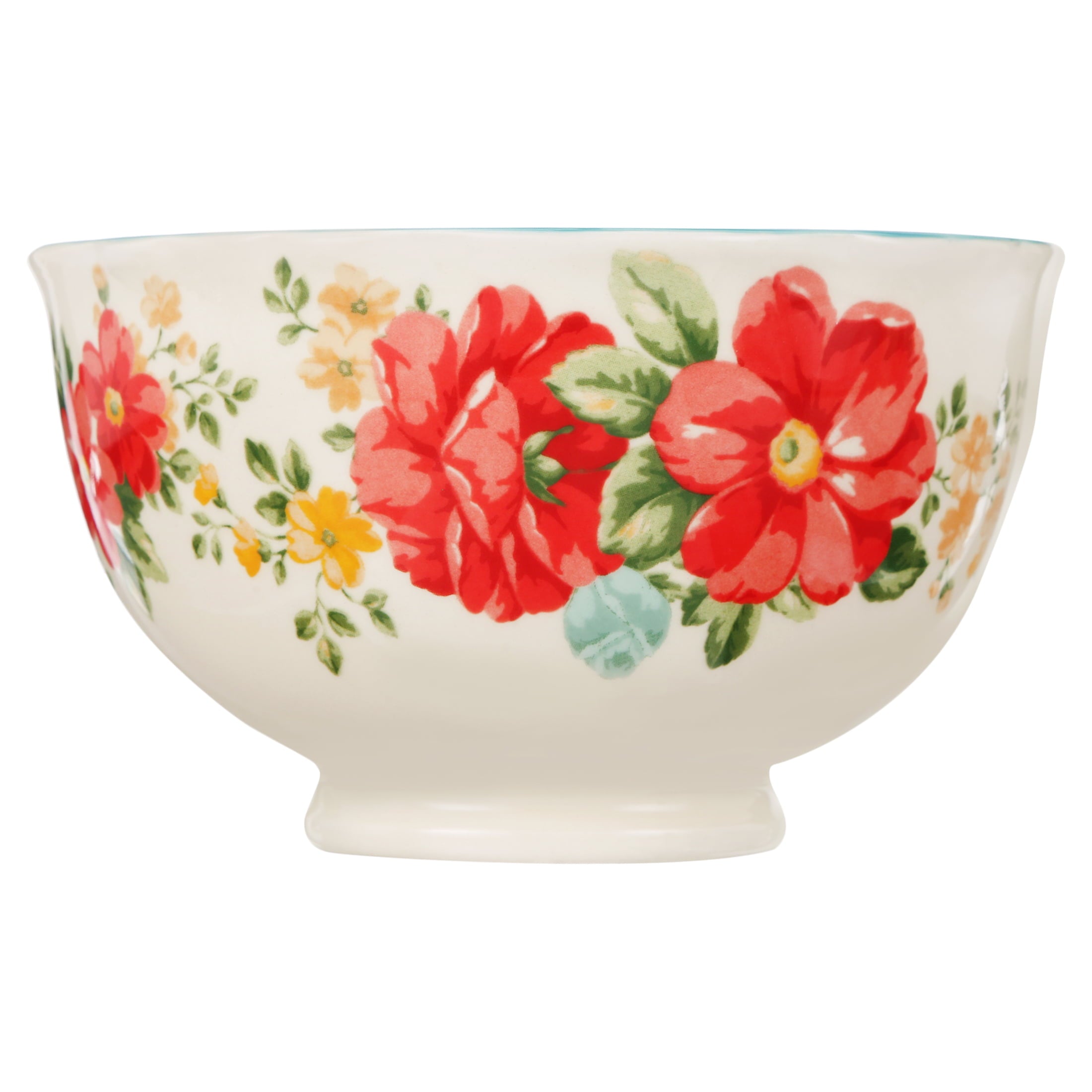 The Pioneer Woman Vintage Floral 4-Piece Footed Bowl Set