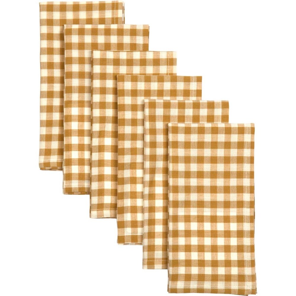 Set of 6 Katie Gingham Check Napkins   Napkin 18x18