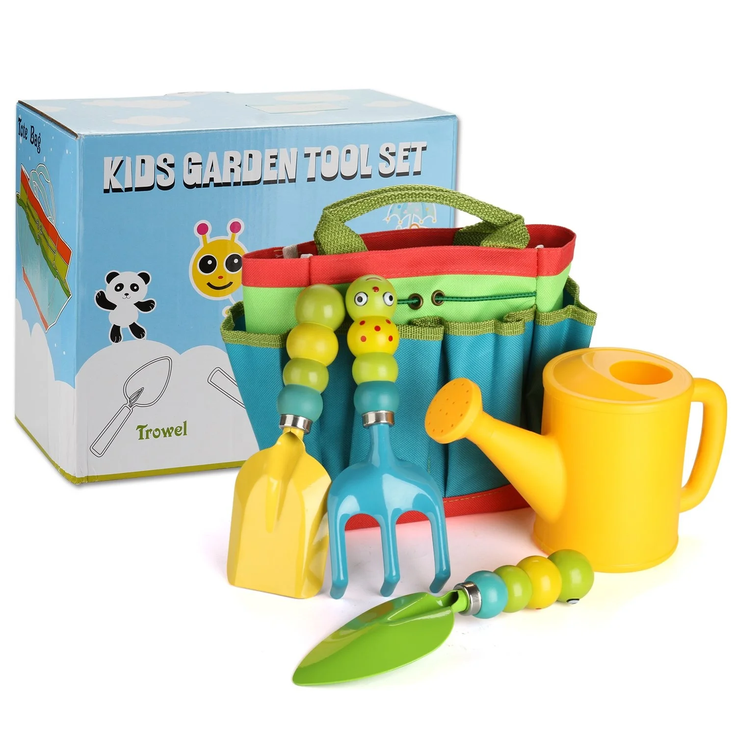 Mini Kids Beach Toy Tools Kit Small Kids Gardening Hand Tool Set with Storage Bag