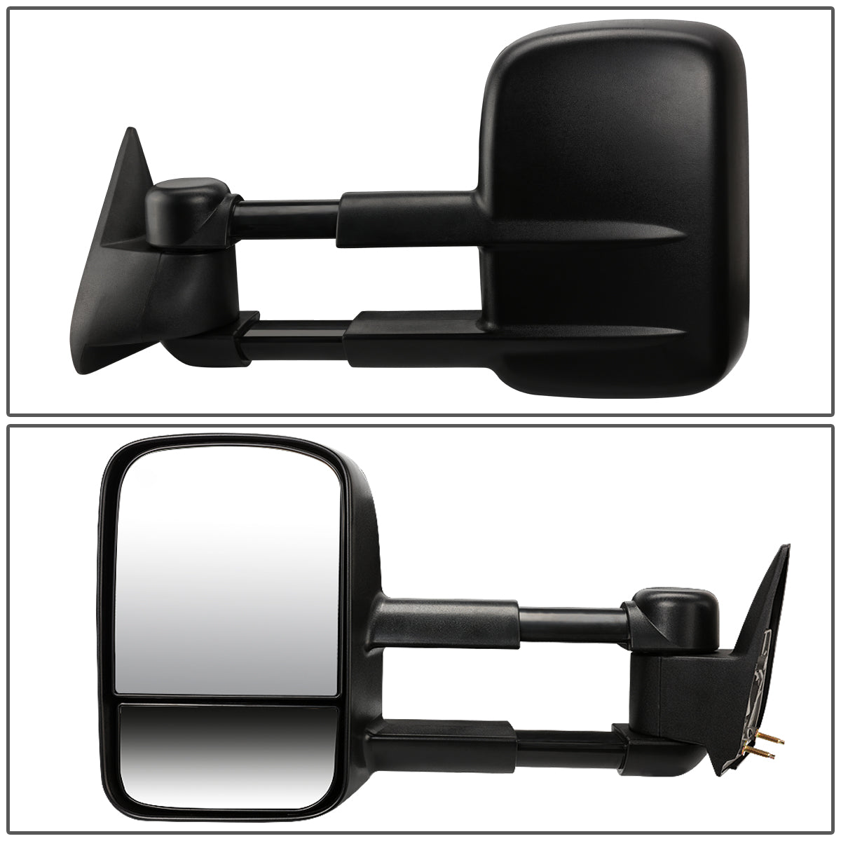 DNA Motoring TWM-022-T222-BK For 1988 to 2002 Chevy GMC C / K GMT400 Pair of Black Textured Telescoping Manual Extenable Side Towing Mirrors 96 97 98 99 00 01