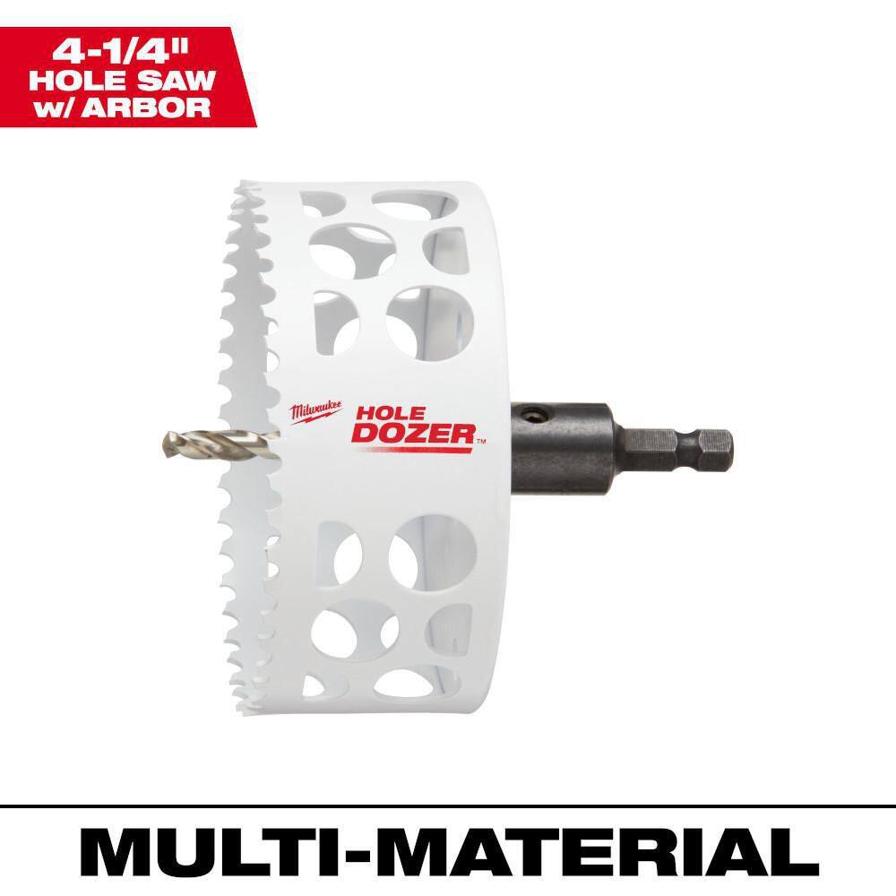 MW 4-14 in. HOLE DOZER Bi-Metal Hole Saw with 38 in. Arbor and Pilot Bit 49-56-9687