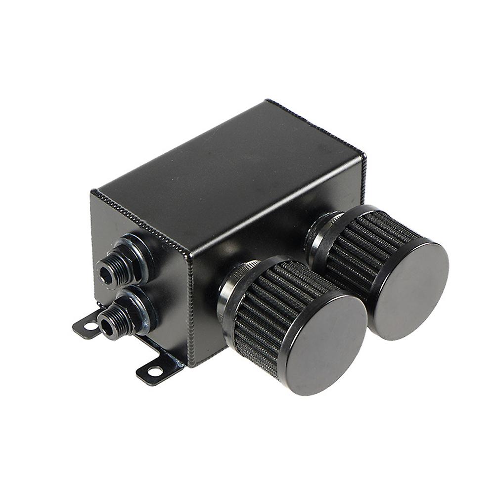 An8 Oil Catch Can 1.2l Air Oil Separator Tank Universal Reservoir With 2 Air Filters Silver