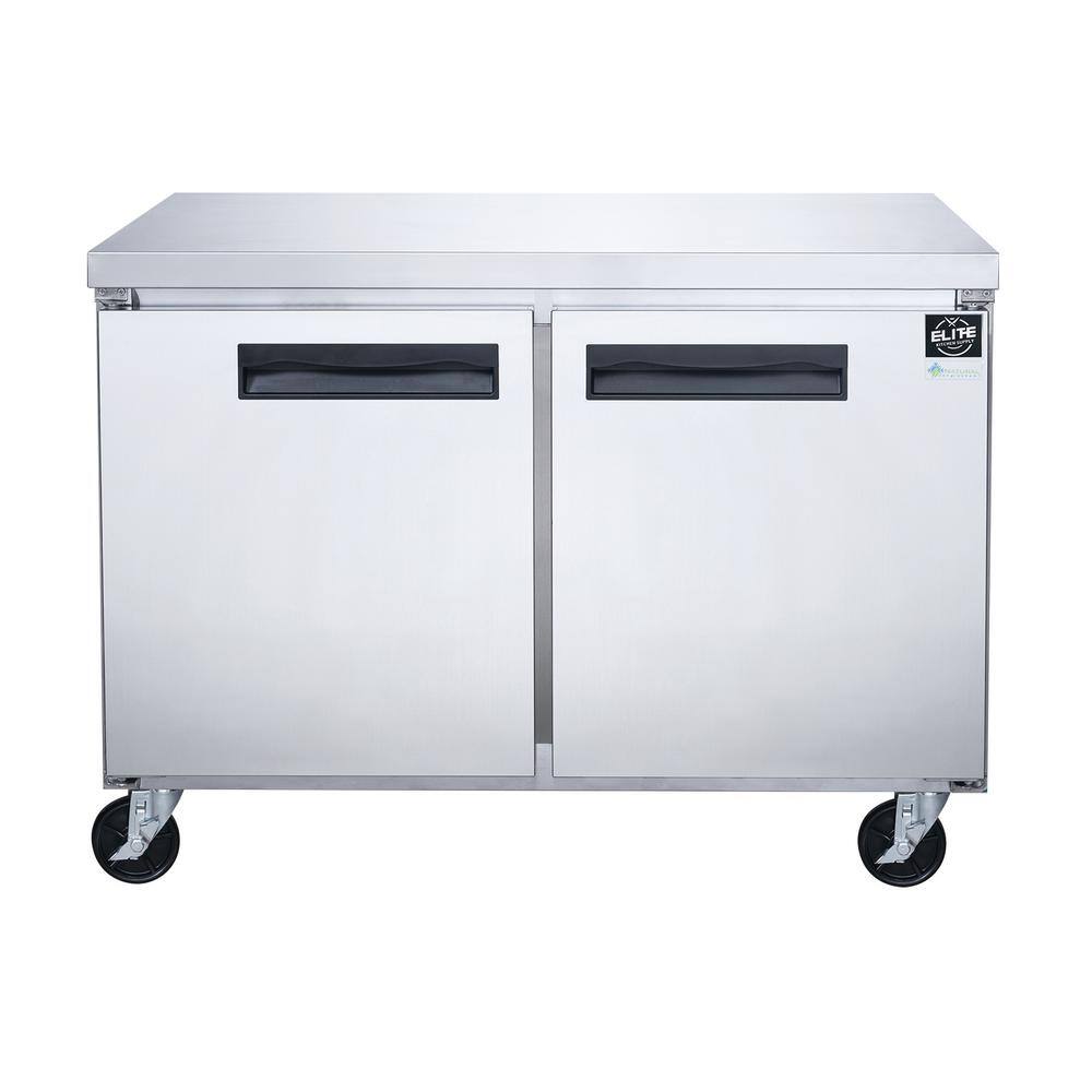 Elite Kitchen Supply 48.125 in. W 12.2 cu. ft. 2-Door Commercial Upright Undercounter Freezer EKS-EUC50F