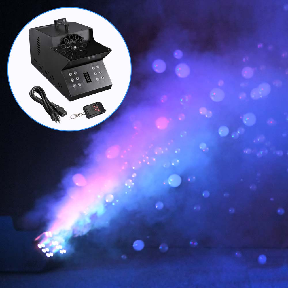 Yescom 3in1 LED Fog Bubble Machine with Remote DMX 12-RGB 2500W