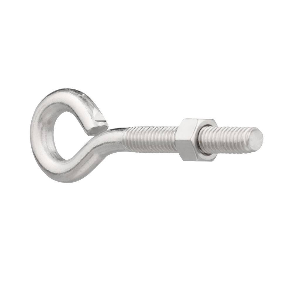 Everbilt 38 in. x 4 in. Stainless Steel Eye Bolt with Nut 803584