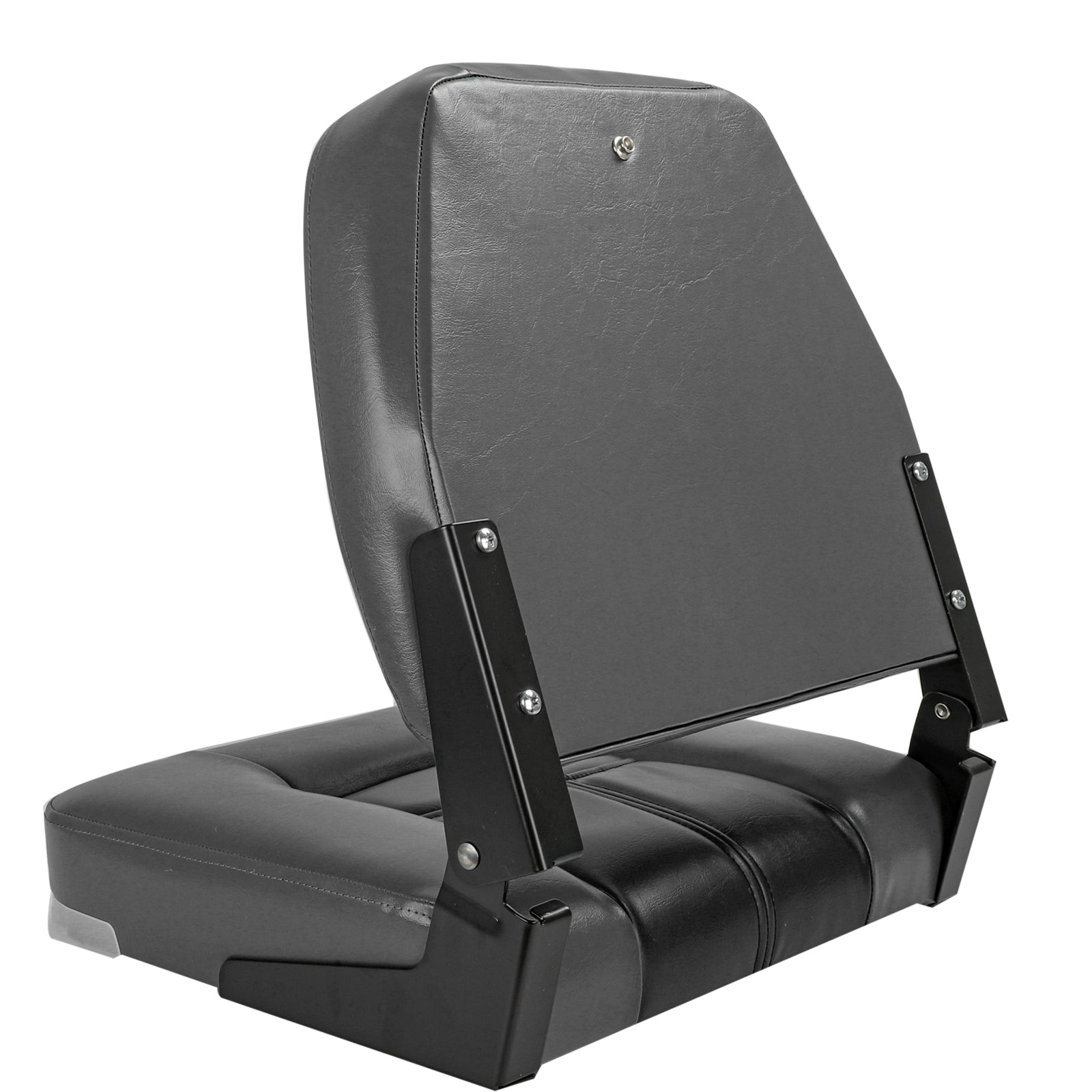 NORTHCAPTAIN Deluxe Charcoal/Black Low Back Folding Boat Seat， 1 Seat