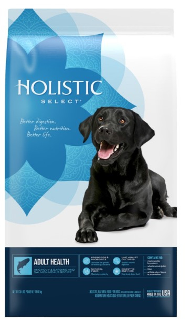 Holistic Select Adult Health Anchovy， Sardine and Salmon Meals Dog Food 30 Pounds