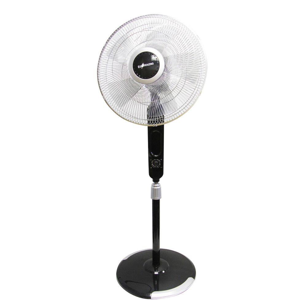 Ecohouzng 16 inch Touch Panel Black Oscillating Pedestal Fan HUCT44003BLB