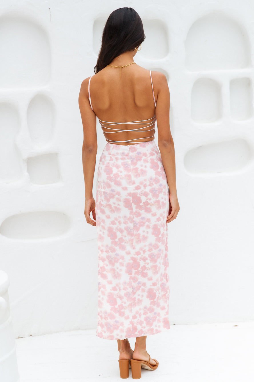 Blissful Dawn Midi Dress Pink