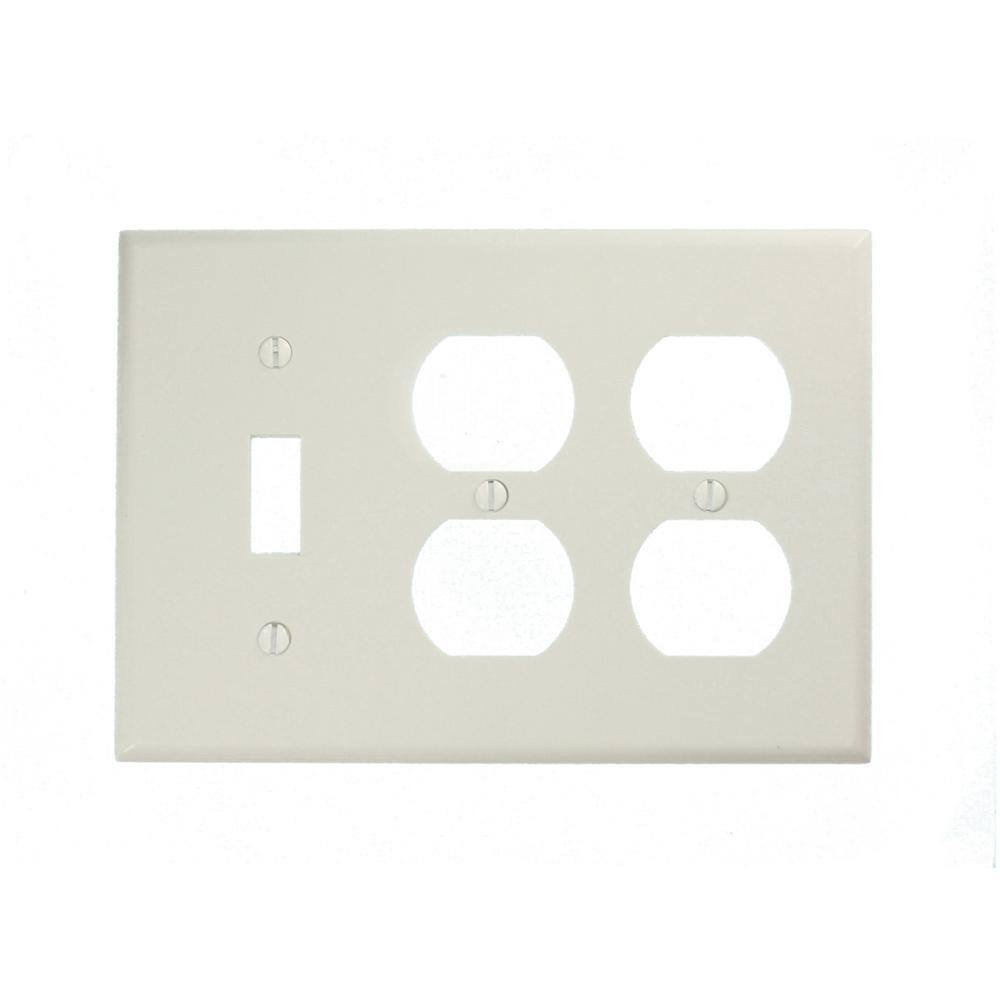 Leviton White 3-Gang 1-Toggle2-Duplex Wall Plate (1-Pack) 88047