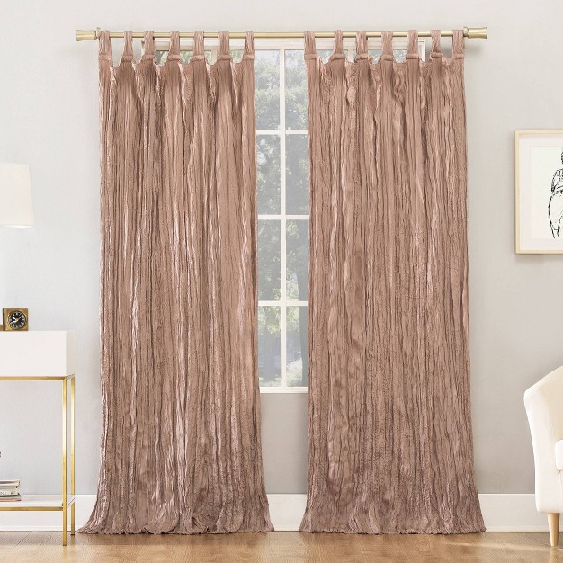 Odelia Distressed Velvet Tab Top Light Filtering Curtain Panel No 918