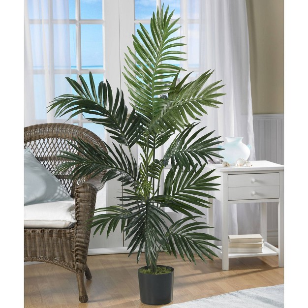 4ft Artificial Kentia Palm Silk Tree In Pot Nearly Natural