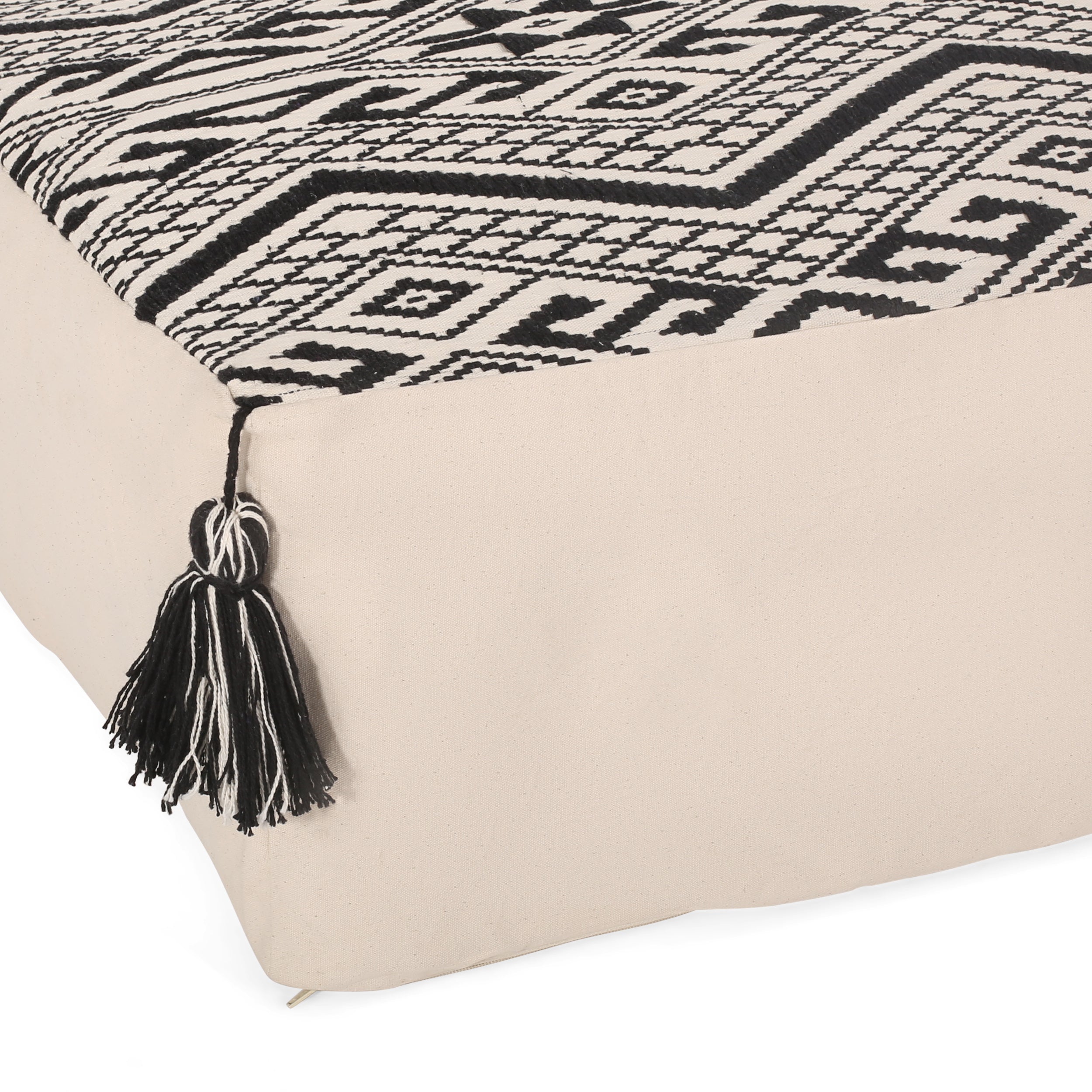 Leilana Boho Rectangular Bean Bag Ottoman