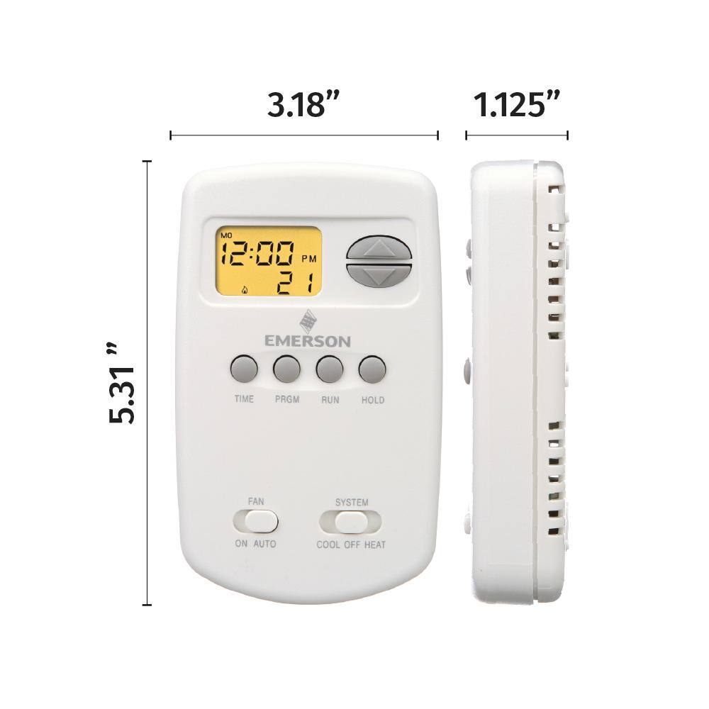 Emerson 70 Series Classic 5 + 2 Day Programmable Single Stage (1H1C) Vertical Thermostat 1E78-151