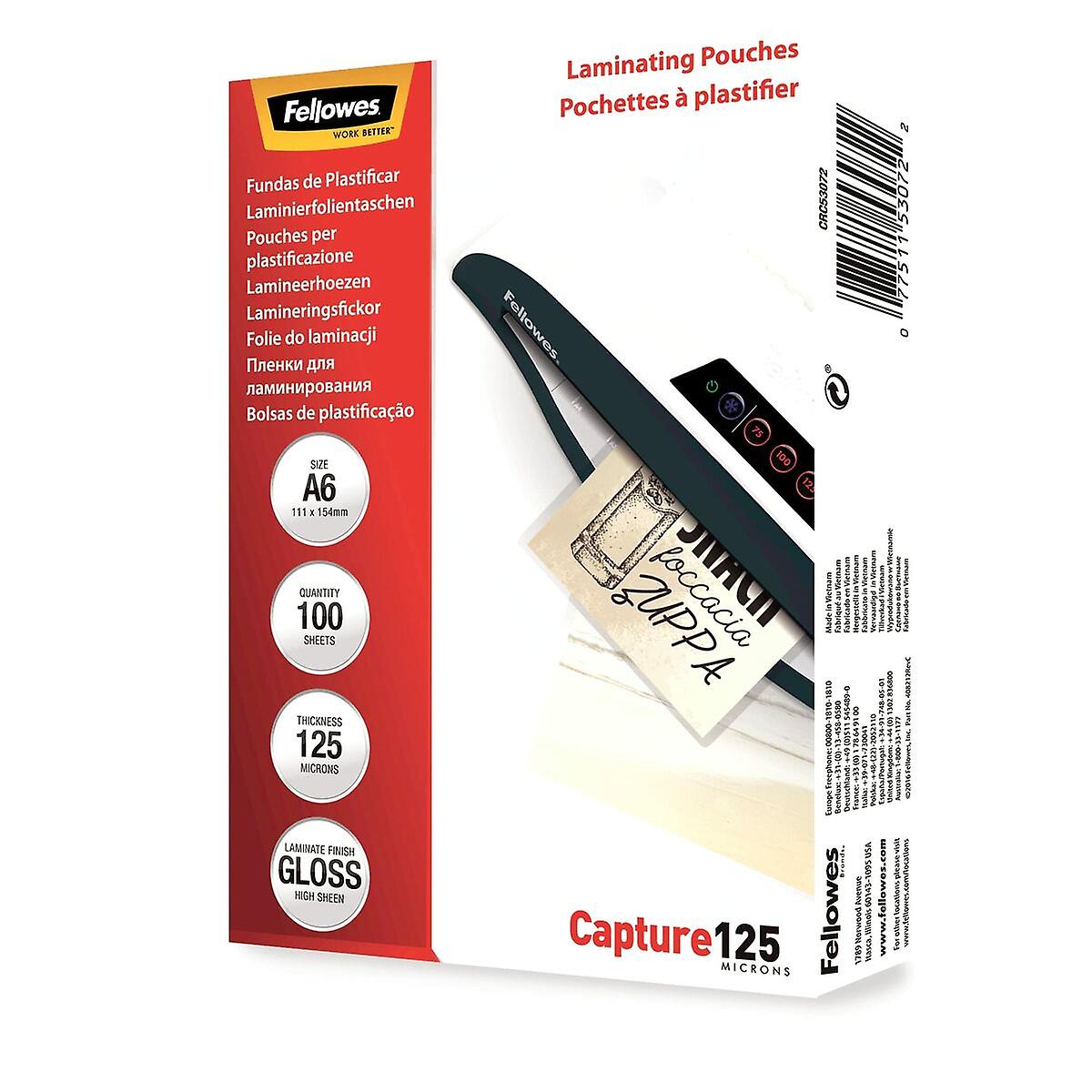 Laminating sleeves Fellowes 5307201 100 Units Transparent A6