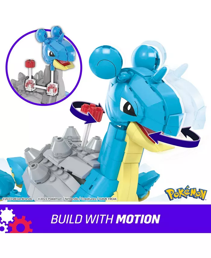 Pokemon MEGA Lapras Building Toy Kit with Action Figure (527 Pieces) for Kids