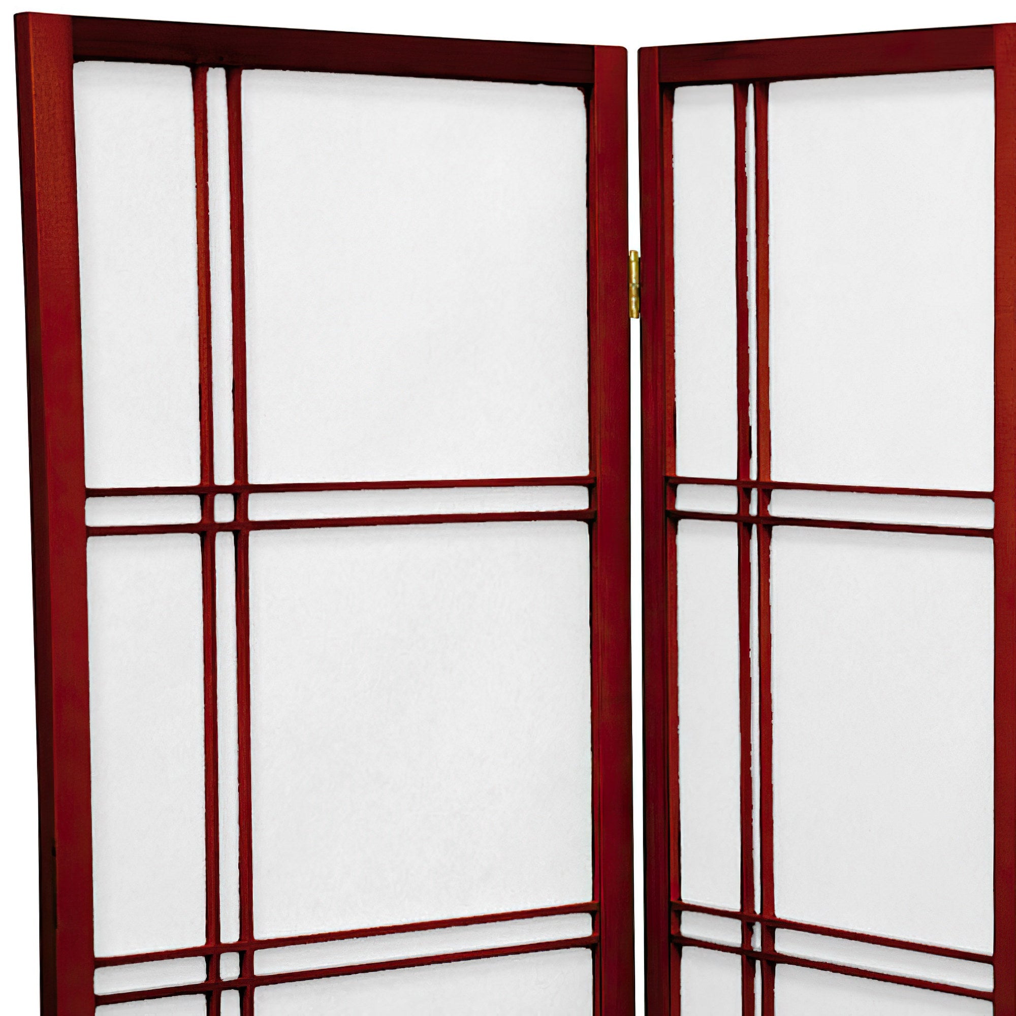 Oriental Furniture 3 Ft Tall Double Cross Shoji Screen, rosewood color, 3 panel