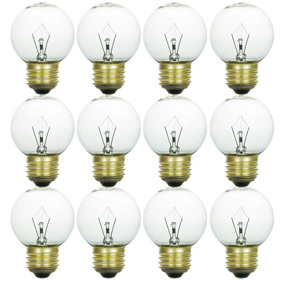 Sunlite 25G16/CL/MED/12PK 25W Incandescent G16 Glo...