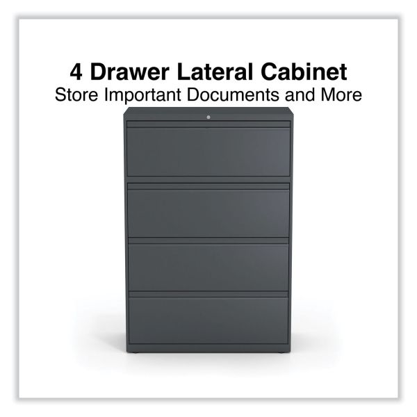 Alera Lateral File， 4 Legal/Letter/A4/A5-Size File Drawers， Charcoal， 36