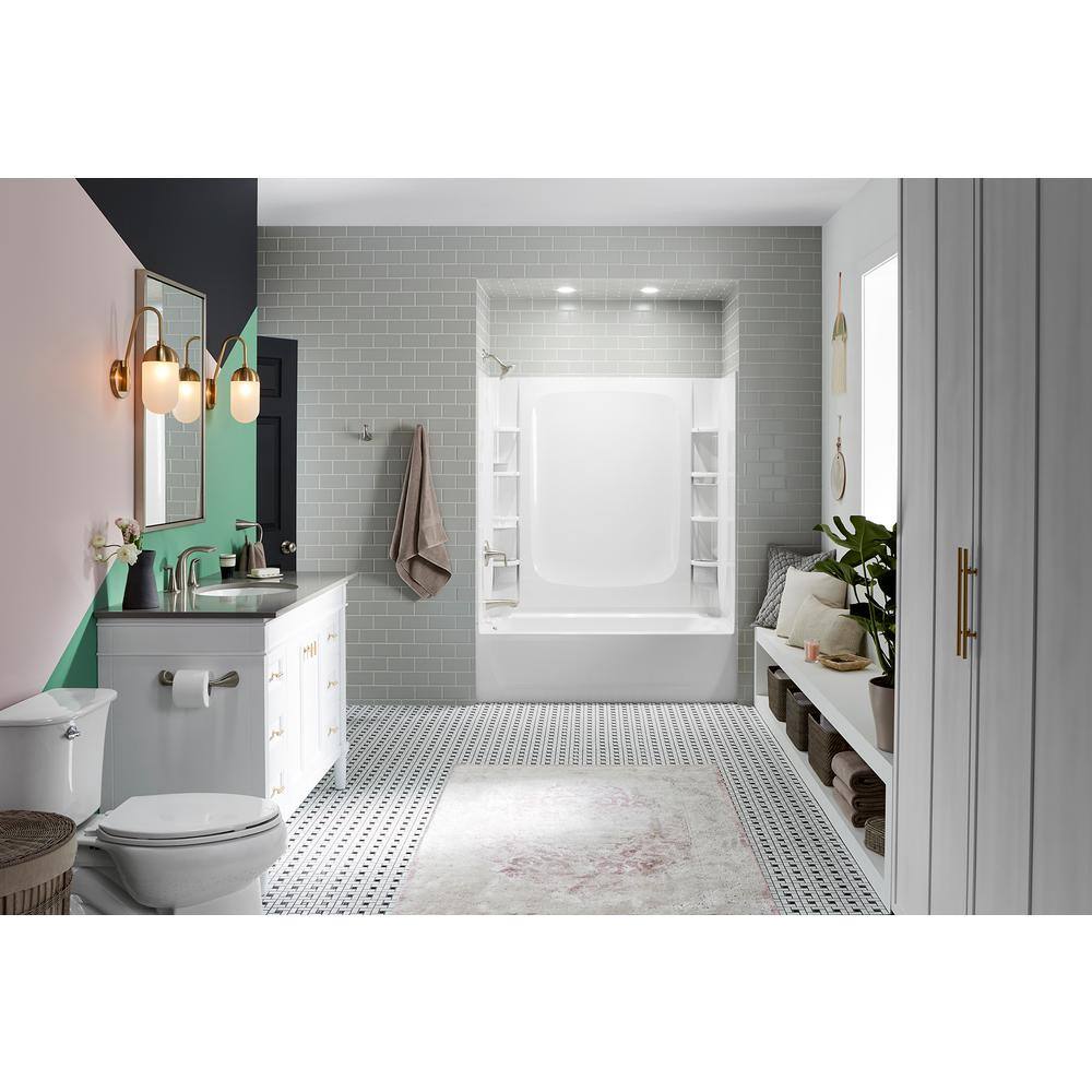 STERLING STORE+ 5 ft. Right-Hand Drain Rectangular Alcove Bathtub with Wall Set and 12-Piece Accessory Set in White 71171720-0-12