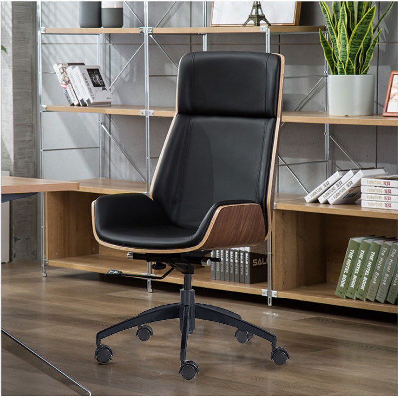 TYLER High Back Office Chair - Walnut & Black