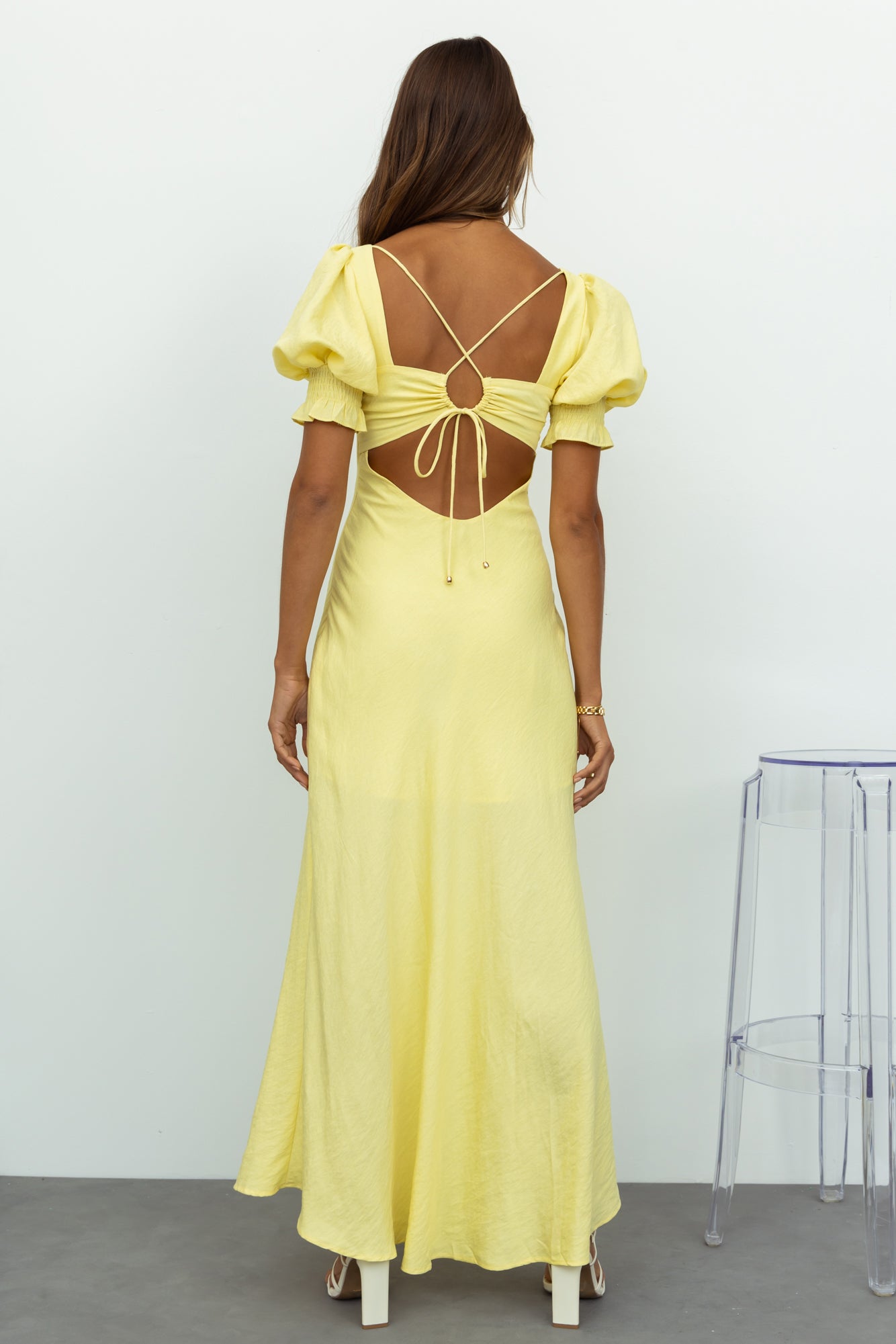 Love Rider Midi Dress Light Yellow