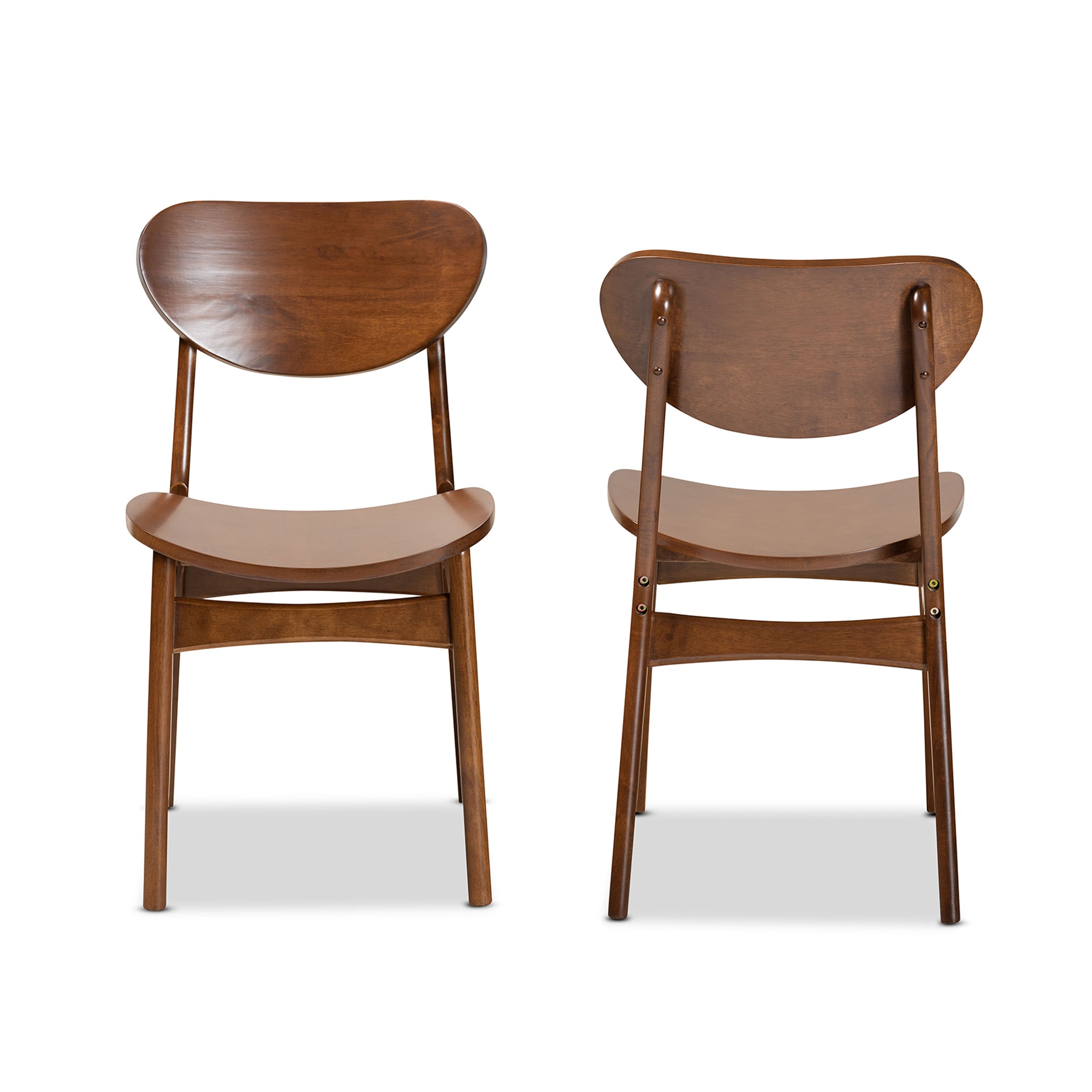 Baxton Studio Katya Dining Chair， Set of 2， Walnut Brown