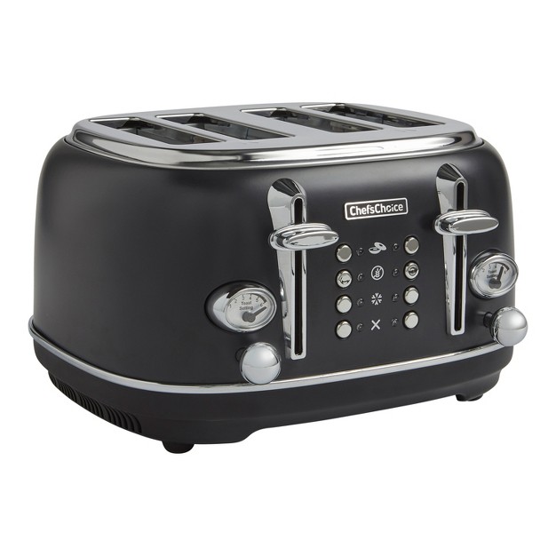 Chef x27 schoice Gourmezza 4 slice Toaster With 5 Functions And 6 Shade Settings In Matte Black ttcc4smb13