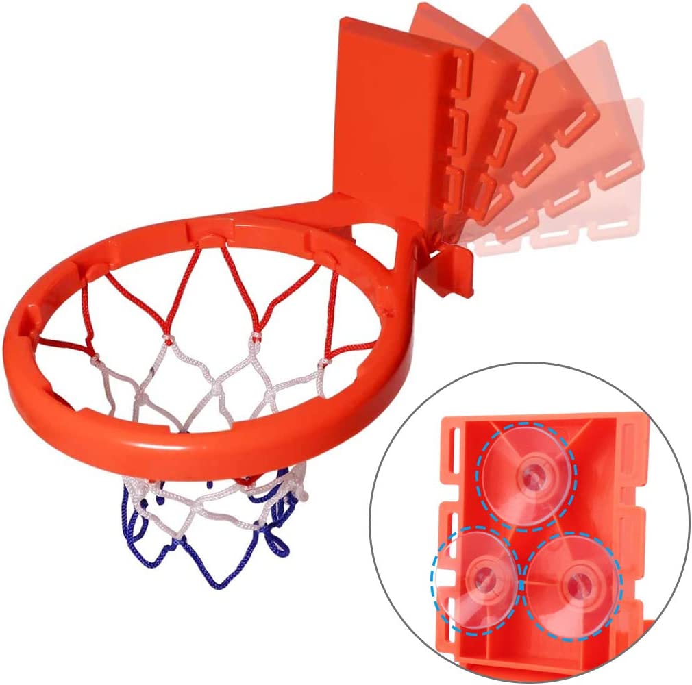 SEISSO Basketball Hoop， Bathtub Shooting Game for Kids/Toddlers/Boys/Girls， Balls Playset Bathroom Games Bath Toys， with 3 Balls