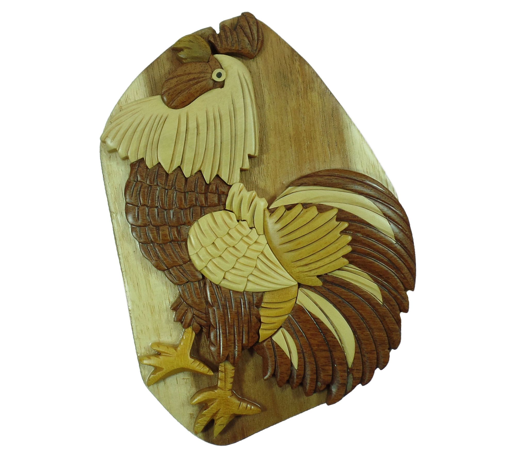 Carver Dan's Rooster Puzzle Box with Magnet Closures